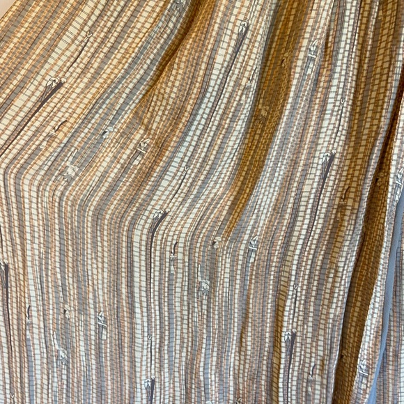 100% Silk Maxi Skirt with Pockets Vintage Button Closure Earthy Cottage Core - Picture 3 of 7